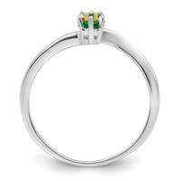 14K White Gold Genuine 3 Stone Mother's Ring view 2