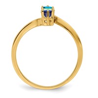 14K Yellow Gold Genuine 4 Stone Mother's Ring view 3