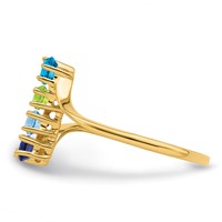 14K Yellow Gold Genuine 4 Stone Mother's Ring view 4