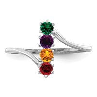 14K White Gold Family Jewelry Ring view 5
