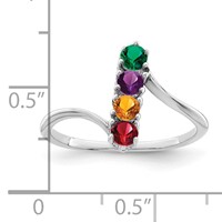 14K White Gold Family Jewelry Ring view 4