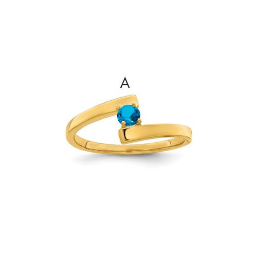 14K 2.5mm Yellow Gold Synthetic Family Jewelry Ring