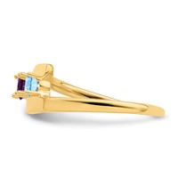 14K Yellow Gold Genuine 2 Stone Mother's Ring view 4