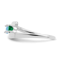 14K White Gold Genuine 2 Stone Mother's Ring view 4