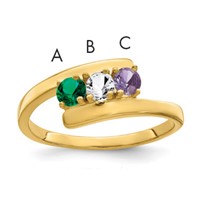 14K Yellow Gold Synthetic Family Jewelry Ring view 1