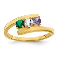 14K Yellow Gold Synthetic Family Jewelry Ring view 2