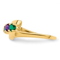 14K Yellow Gold Genuine 4 Stone Mother's Ring view 4
