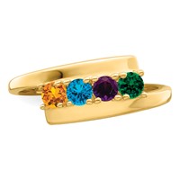 14K Yellow Gold Genuine 4 Stone Mother's Ring view 5