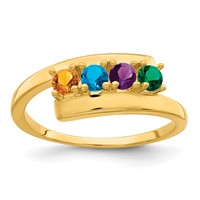 14K Yellow Gold Genuine 4 Stone Mother's Ring view 2