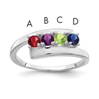 Sterling Silver Rhodium-plated Family Jewelry Mounting view 1