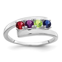 Sterling Silver Rhodium-plated Family Jewelry Mounting view 2