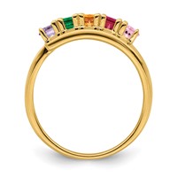 14K Yellow Gold Synthetic Family Jewelry Ring view 3
