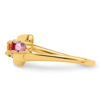 14K Yellow Gold Synthetic Family Jewelry Ring view 4