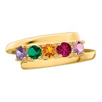14K Yellow Gold Synthetic Family Jewelry Ring view 5