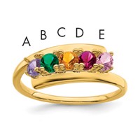 14K Yellow Gold Synthetic Family Jewelry Ring view 1