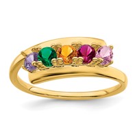 14K Yellow Gold Synthetic Family Jewelry Ring view 2
