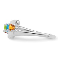 14K White Gold Genuine 5 Stone Mother's Ring view 4