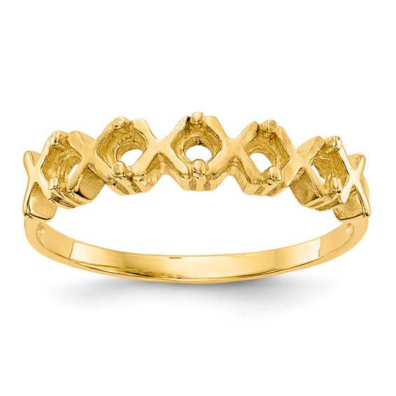 14kw Polished 5-Stone Mothers Ring Mounting