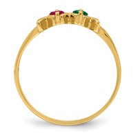 14K Yellow Gold Synthetic Family Jewelry Ring view 3
