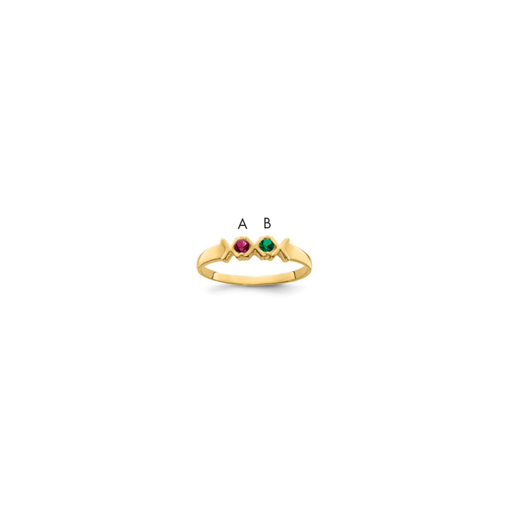 14K Yellow Gold Synthetic Family Jewelry Ring