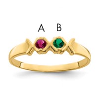 14K Yellow Gold Synthetic Family Jewelry Ring view 1