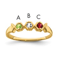 14K Yellow Gold Synthetic Family Jewelry Ring view 1