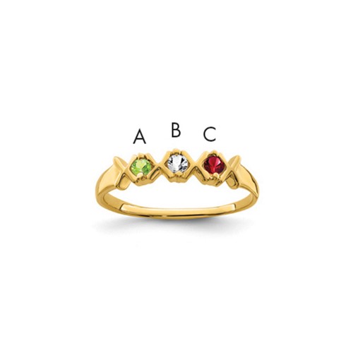 14K Yellow Gold Family Jewelry Ring