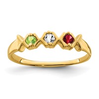 14K Yellow Gold Synthetic Family Jewelry Ring view 2