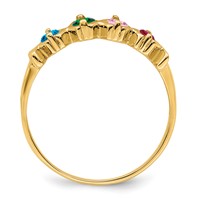 14K Yellow Gold Synthetic Family Jewelry Ring view 3