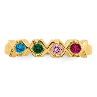 14K Yellow Gold Synthetic Family Jewelry Ring view 5
