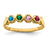 14K Yellow Gold Synthetic Family Jewelry Ring view 2
