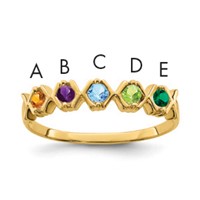 14K Yellow Gold Family Jewelry Ring view 1
