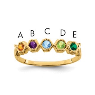 10k Synthetic Family Jewelry Ring