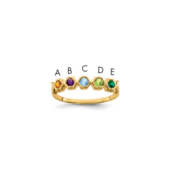 10k Synthetic Family Jewelry Ring