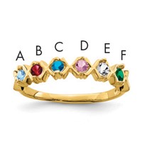 14K Yellow Gold Family Jewelry Ring view 1