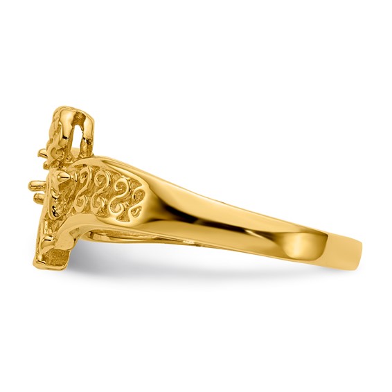 Birthstone Mothers Ring with Angel on Band Mounting              