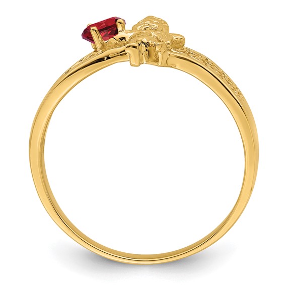 Birthstone Mothers Ring with Angel on Band