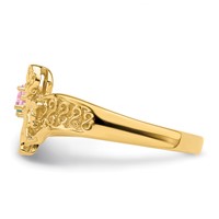 14K Yellow Gold Genuine 2 Stone Mother's Ring view 3