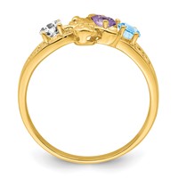 14K Genuine 3 Stone Mother's Ring view 2