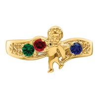14K Genuine 3 Stone Mother's Ring view 5