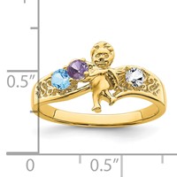 14K Genuine 3 Stone Mother's Ring view 4