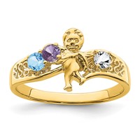 14K Genuine 3 Stone Mother's Ring view 1