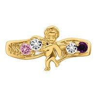 14K Yellow Gold Genuine 4 Stone Mother's Ring view 5