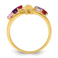 14K Yellow Gold Synthetic Family Jewelry Ring view 2