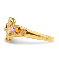 14K Yellow Gold Synthetic Family Jewelry Ring view 3