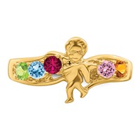 14K Yellow Gold Synthetic Family Jewelry Ring view 5