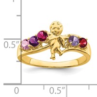 14K Yellow Gold Synthetic Family Jewelry Ring view 4