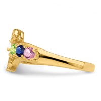 14K Yellow Gold Genuine 6 Stone Mother's Ring view 3