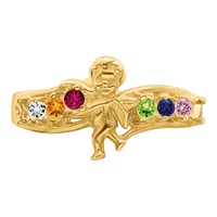 14K Yellow Gold Genuine 6 Stone Mother's Ring view 5