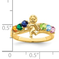 14K Yellow Gold Genuine 6 Stone Mother's Ring view 4